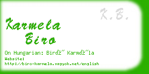 karmela biro business card